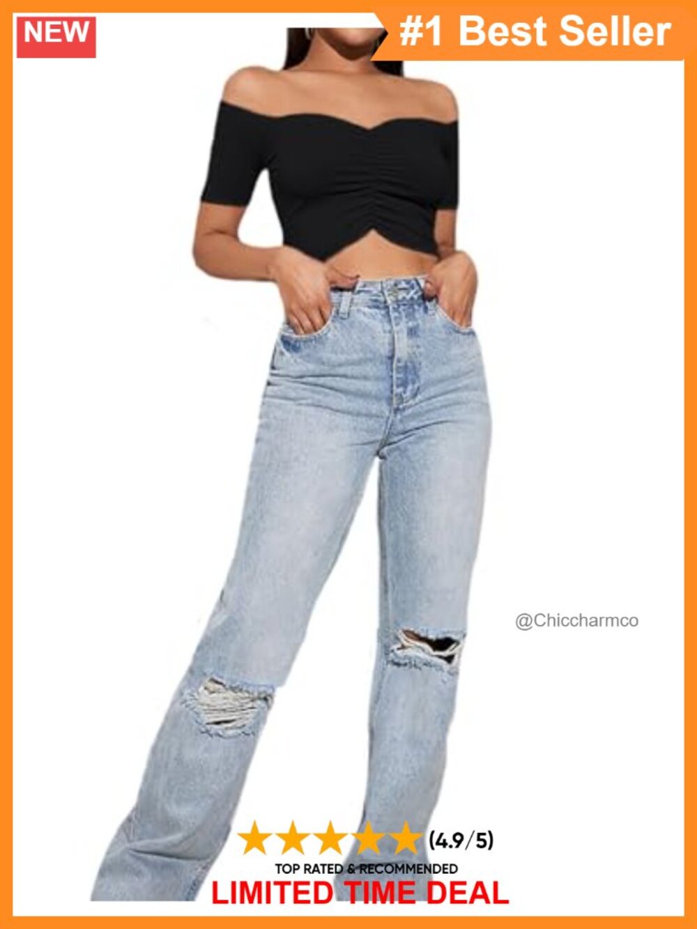 Off Shoulder Ruched Sweetheart Neck Ribbed Knit Crop Top - Picture 3 of 5